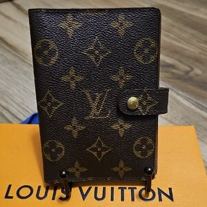 LV PM Monogram Agenda Notebook Cover Ring Wallet | EUC